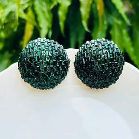 Bling Blogger Green Stud Earrings - Big