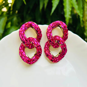 Bling Blogger Pink Entangled Statement Earrings