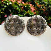 Bling Blogger Rhodium Round Earrings - Big