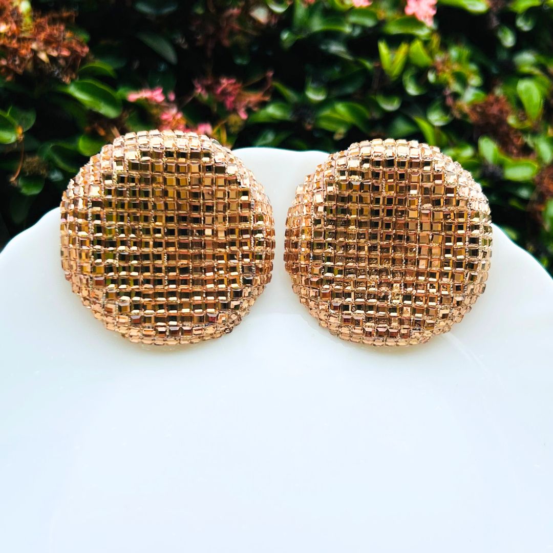 Bling Blogger Golden Round Earrings - Big