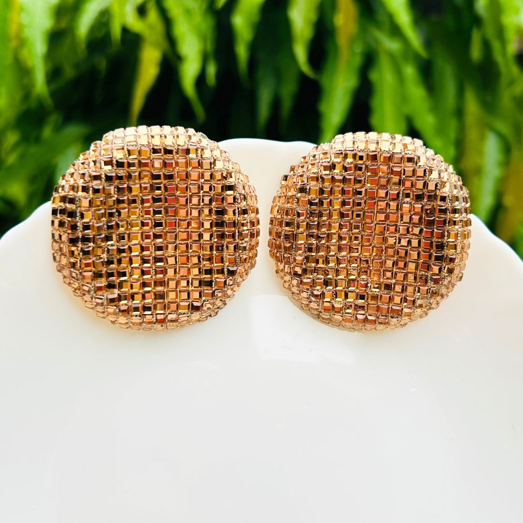 Bling Blogger Golden Round Earrings - Big