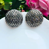 Bling Blogger Rhodium  Stud Earrings - Big