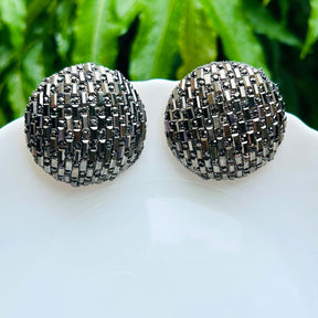 Bling Blogger Rhodium  Stud Earrings - Big