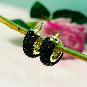 Bling Blogger Black Small Hoop Earrings