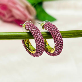 Bling Blogger Baby Pink Hoop Earrings