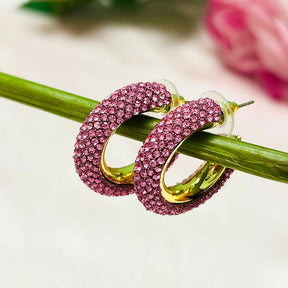 Bling Blogger Baby Pink Hoop Earrings
