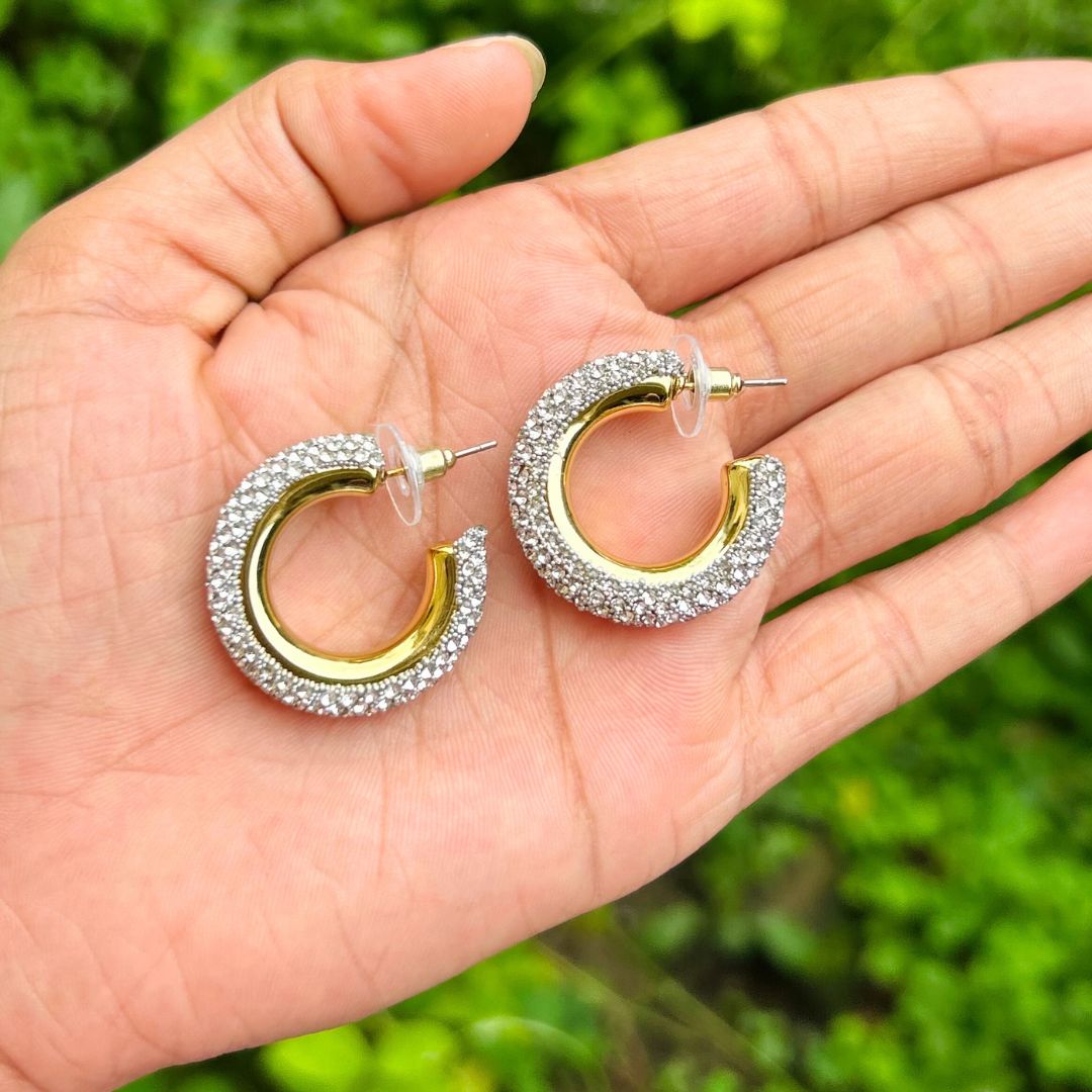 Bling Blogger Silver Hoop Earrings
