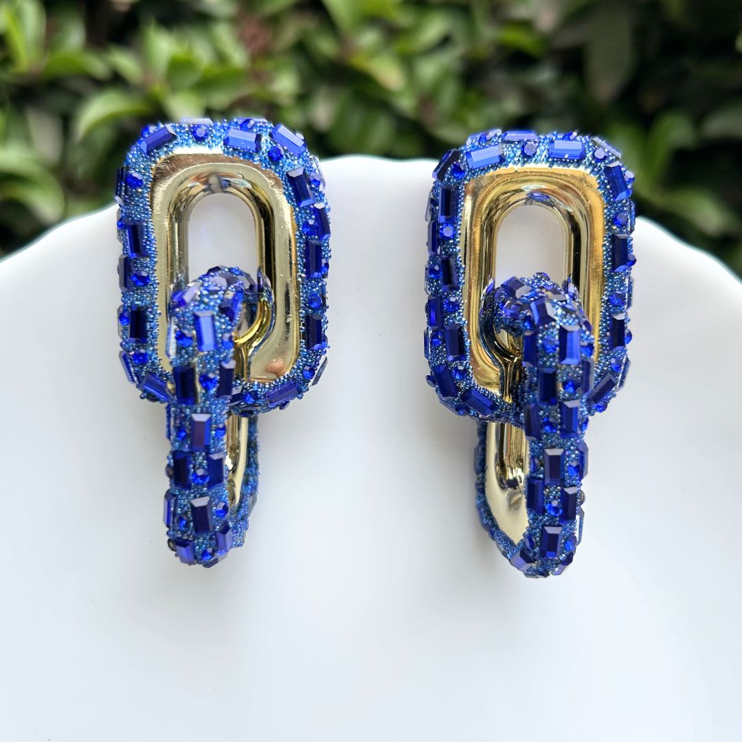 Bling Blogger  Navy Blue Entangled Earrings