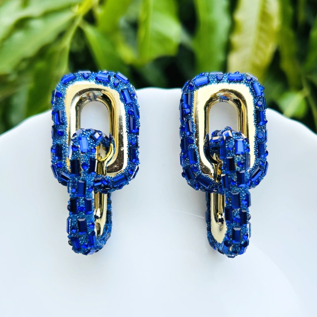 Bling Blogger  Navy Blue Entangled Earrings