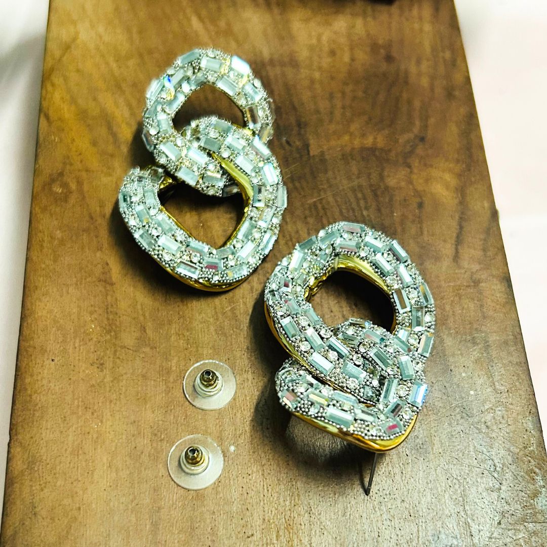 Bling Blogger Silver Entangled Statement Earrings
