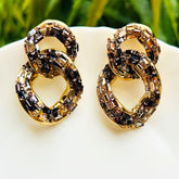 Bling Blogger Black And Golden Entangled Statement Earrings