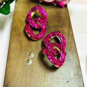 Bling Blogger Pink Entangled Statement Earrings