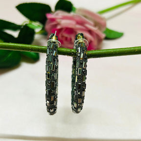 Bling Blogger Rhodium  Hoop Earrings - Big