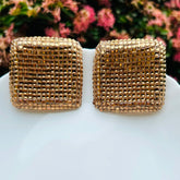 Bling Blogger Golden Square Earrings - Big