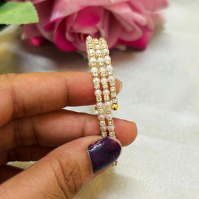 Spiral Pearl American Diamond Bracelet