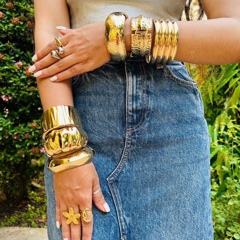 Golden Openable Kada/Cuff - Broad