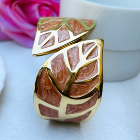 Enamel Brown Leaf Shaped Bracelet