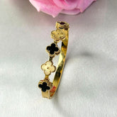 Cleo Black & Golden Clover Bracelet