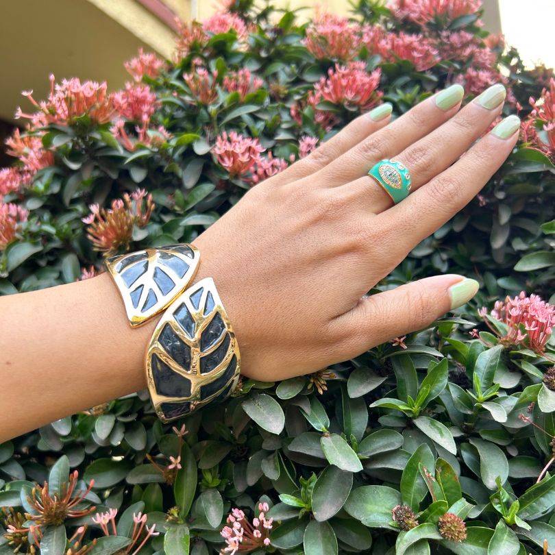 Black Leaf Shaped Bracelet