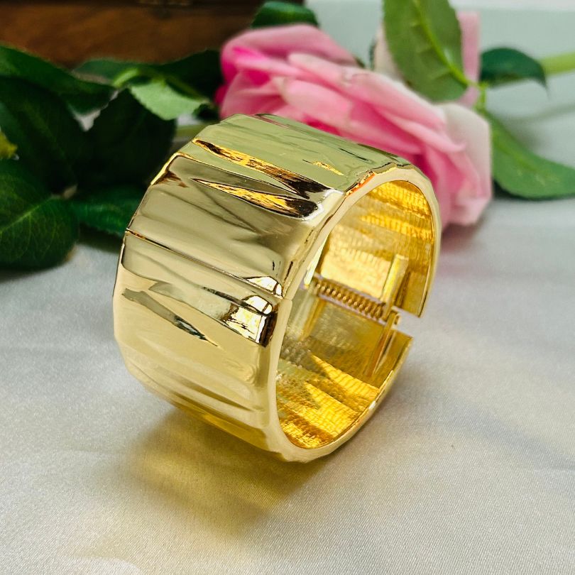 Golden Openable Kada/Cuff - Broad