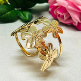 Flower Layered Golden Cuff