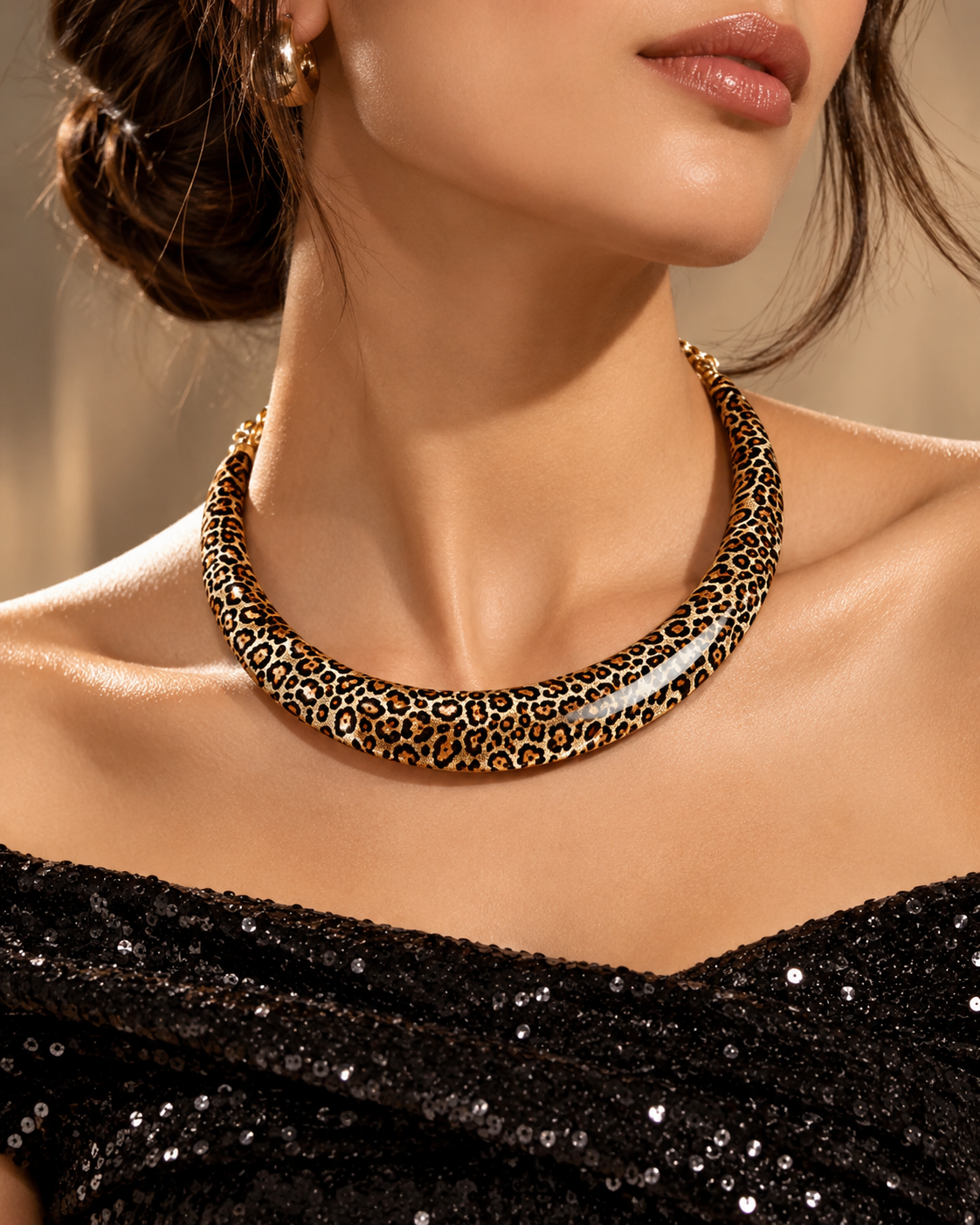 Animal Print Statement Hasli Necklace