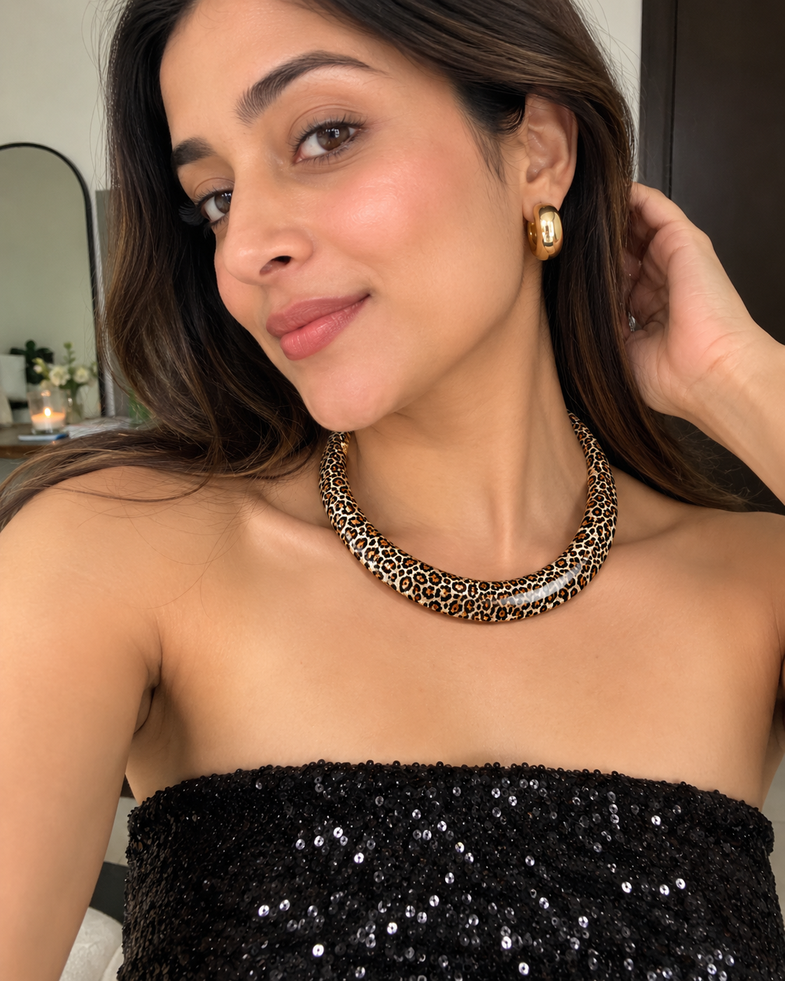Animal Print Statement Hasli Necklace