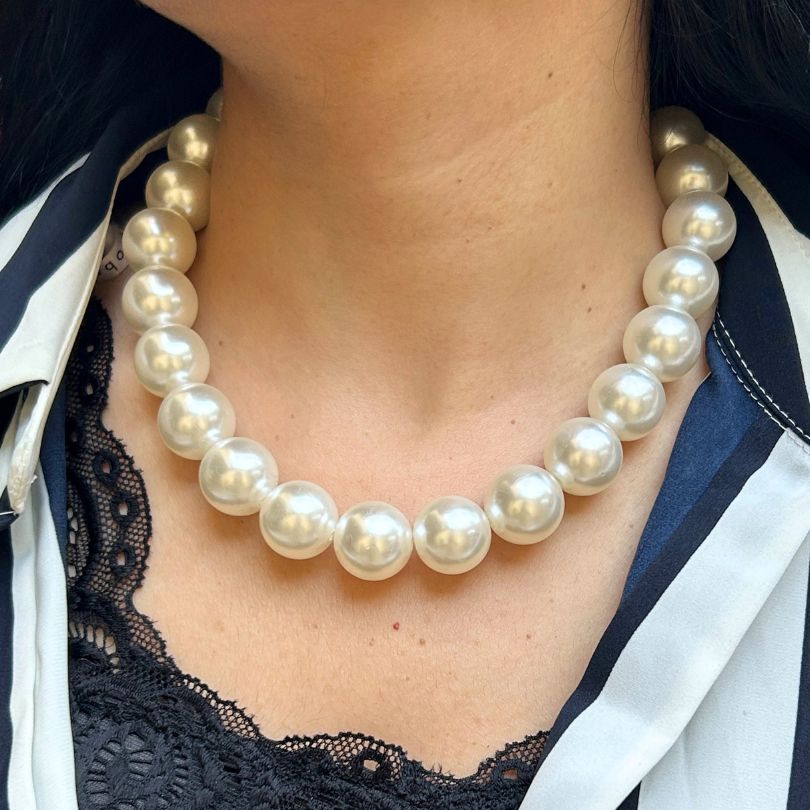 Pearl Ball Statement Necklace