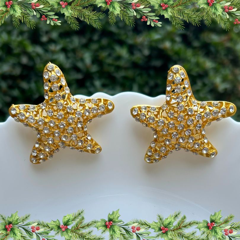 Holly Golden AD Studded Star Earrings