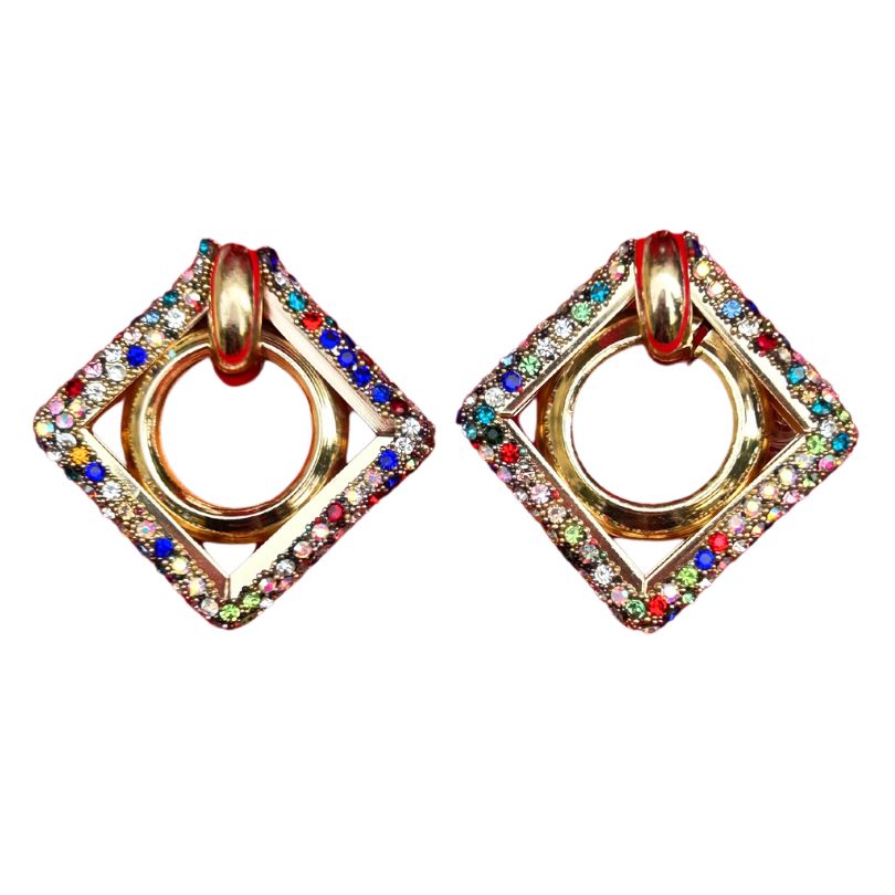 Bling Multicolor Rhombus Earrings