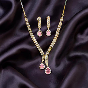Lyira 18K Gold Plated American Diamond Necklace Set