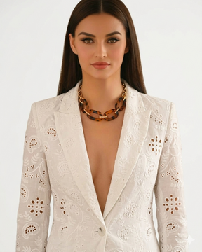 Leopard Retro Resin Statement Necklace With Earrings