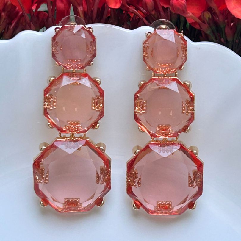 Mais Peach Statement Earrings