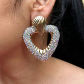 Bling Blogger Envy Silver Heart Earrings