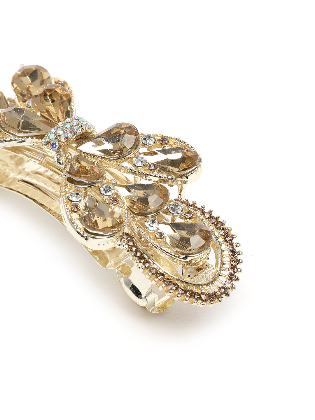 Gold Plated Embellished French Barrette