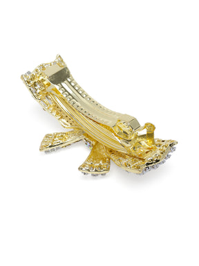 Gold Plated American Diamond Bow French Barrette