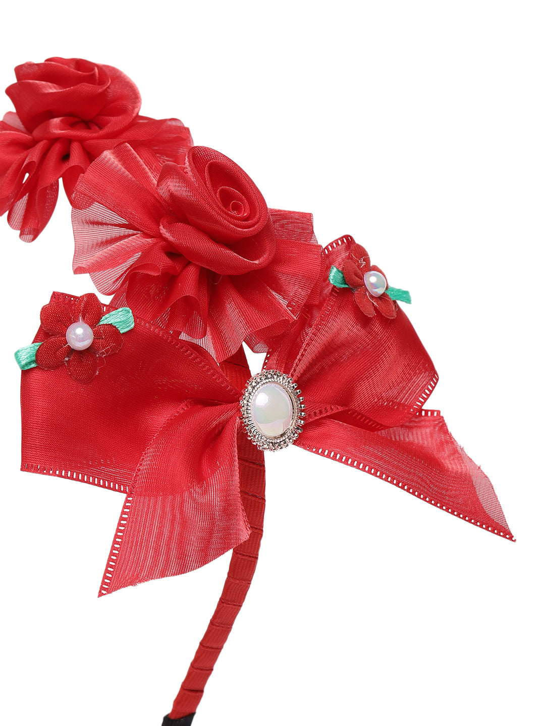 Girls Red Flower Hairband