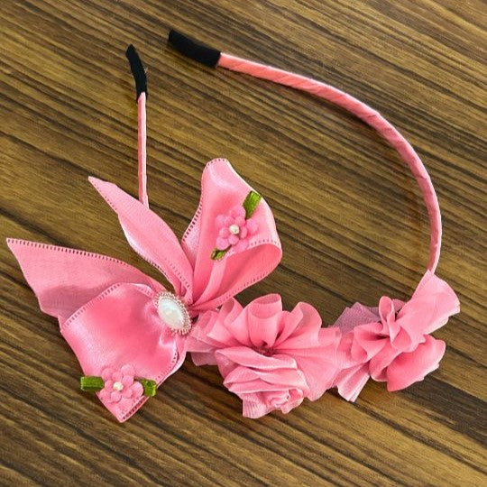 Girls Pink Flower Hairband