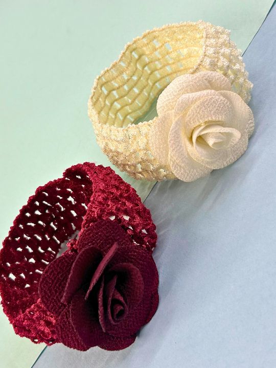 Baby Girls Set of 2 Stretchable Flower Hair bands