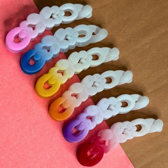 Women Set of 6 Multi Color Banana Clips