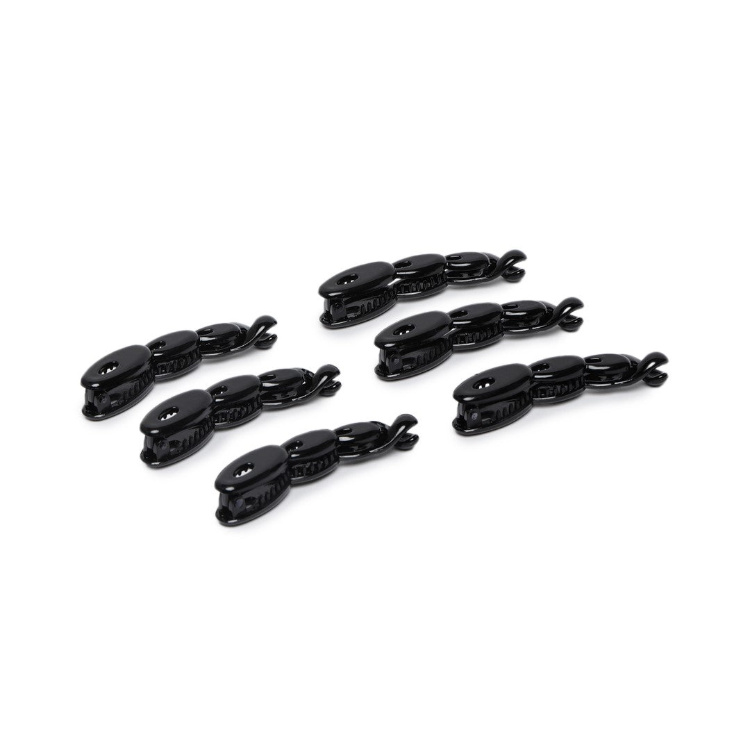 Women Set of 6 Black Layered Banana Clips