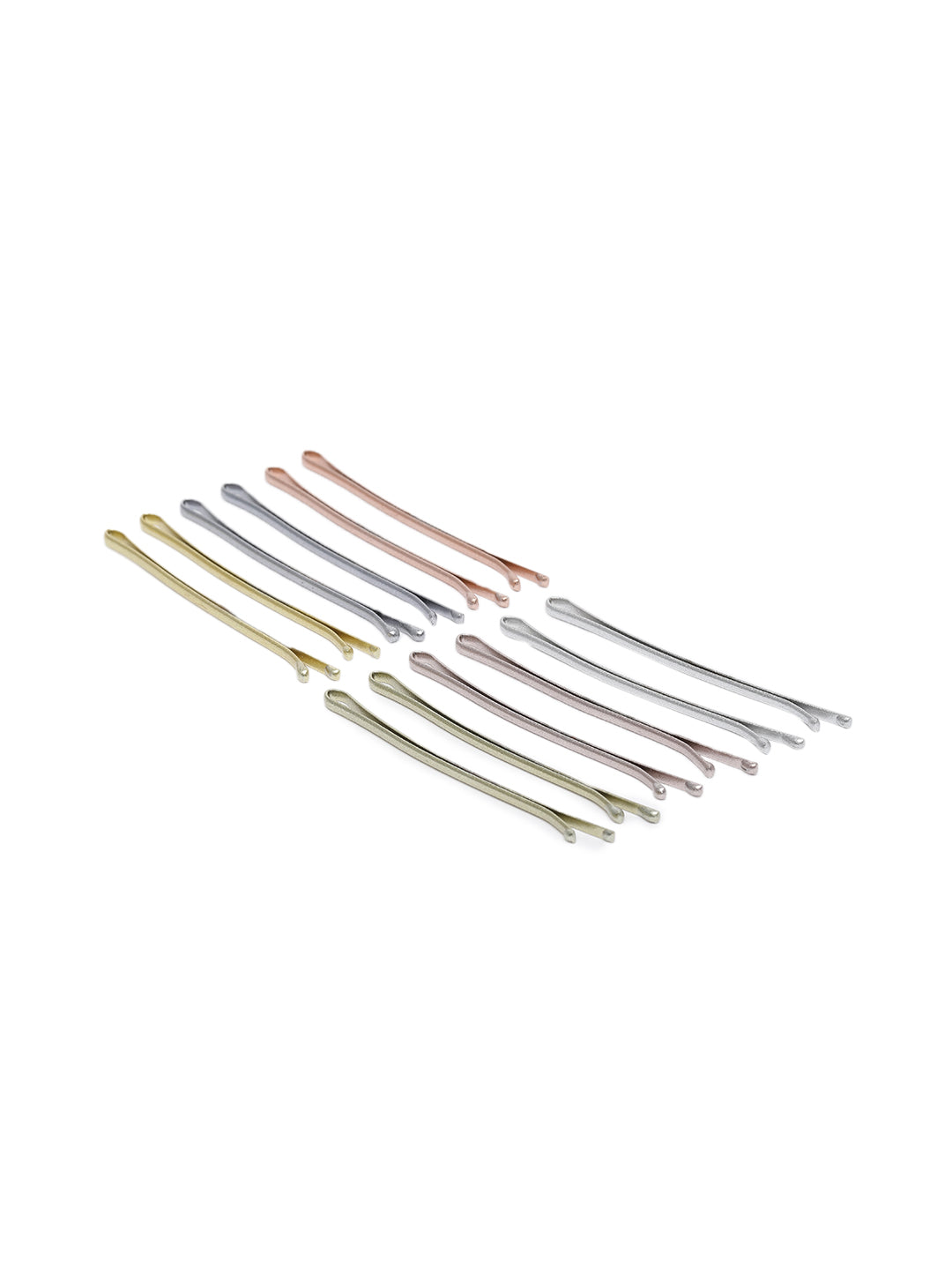 Women Set of 12 Metallic Bobby Hair Pins