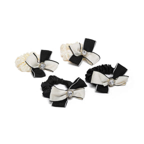 Set of 4 Bow Style Ponytail Holders