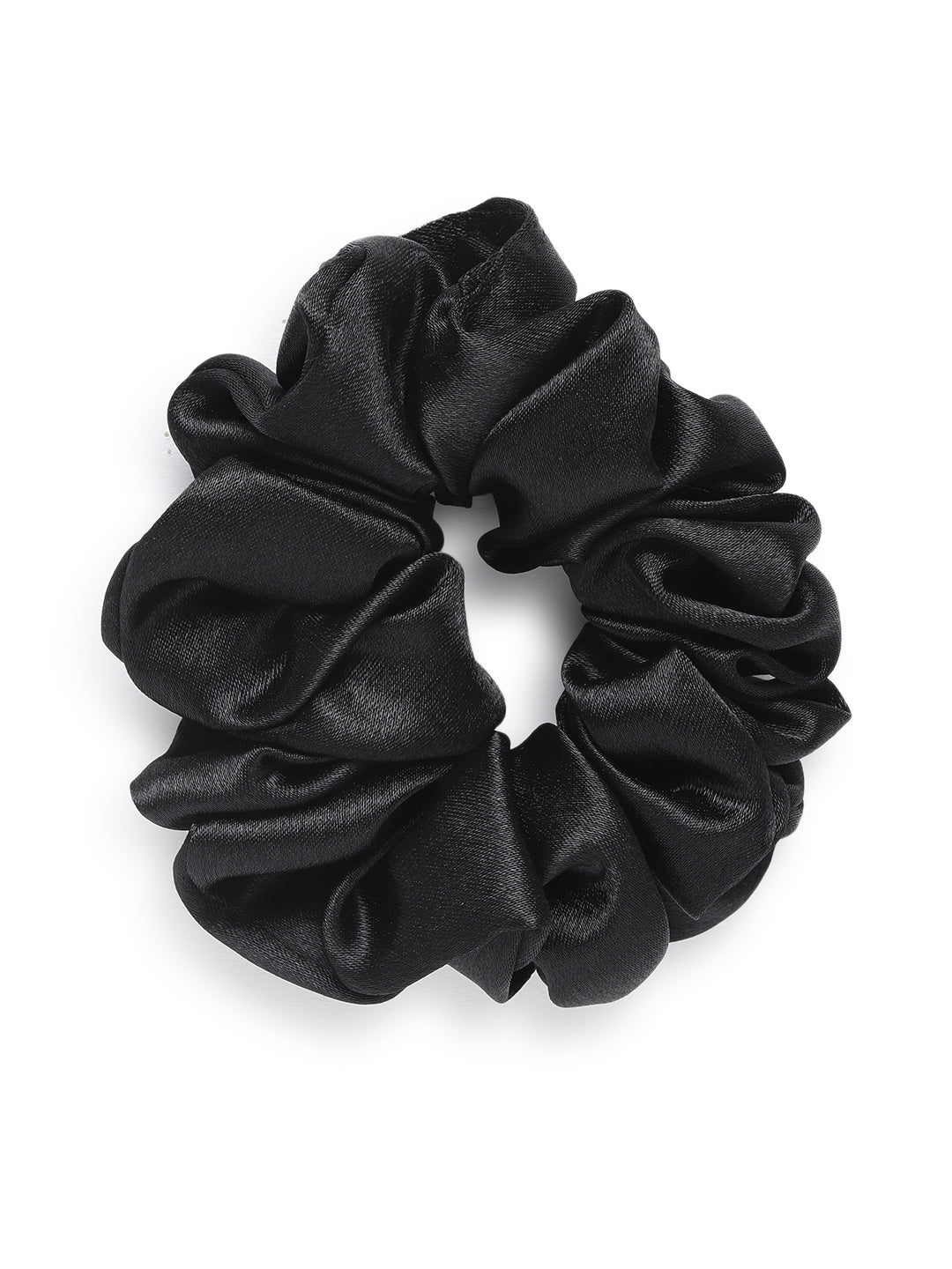 Set of 4 Oversized Black Silk Scrunchies