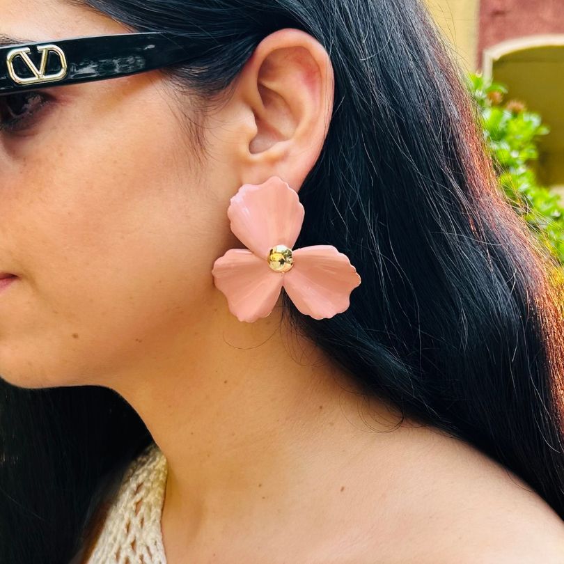Flower Pastel Brown Earrings