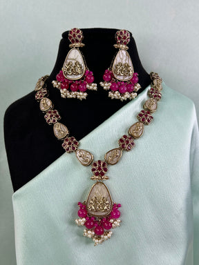 Anvi Pink Designer Necklace Set