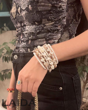 Spiral Shell Bead Bracelet