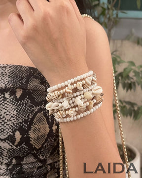 Spiral Shell Bead Bracelet