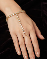 Minimalist Sparkling  Gold-Plated Handchain Bracelet