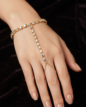 Minimalist Sparkling  Gold-Plated Handchain Bracelet